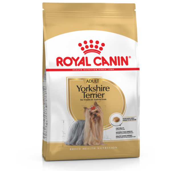 This dog food is specially formulated for adult Yorkshire Terriers providing an all-round nutritional diet. This formula contains enriched Omega 3 & 6 fatty acids, EPA, DHA and borage oil for maintaining the optimal healthy skin and a long coat. It also contains calcium chelators which help resist the formation of tartar keeping your Yorkshire Terrier’s dental health in check. * Weight:1.5kg